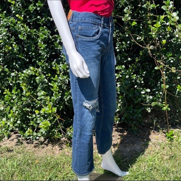Custom Vintage Levi’s 511’s DIY Destructed Straight Leg Ankle Jeans - Picture 8 of 13